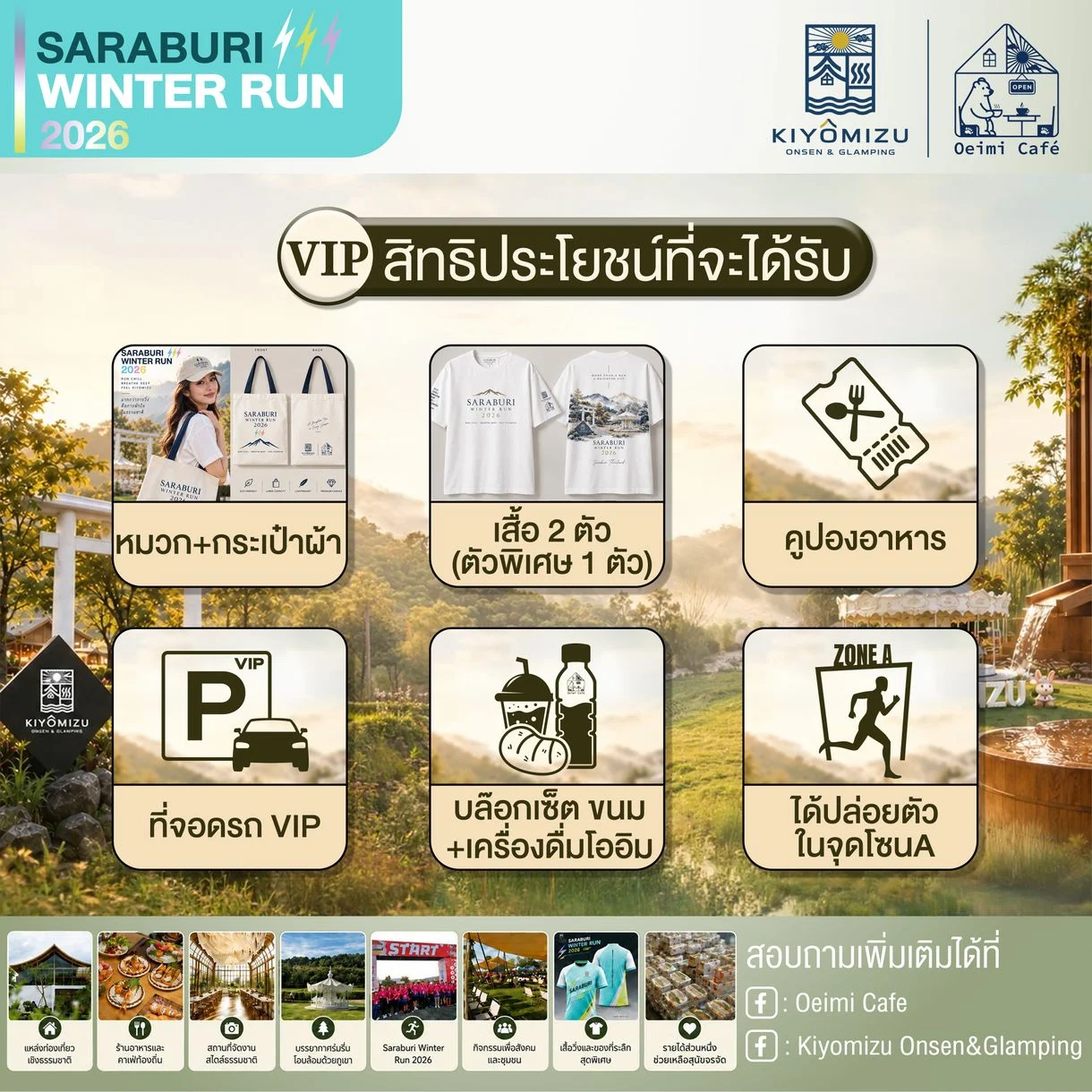 สิทธิ VIP หมวก กระเป๋า เสื้อ 2 ตัว คูปองอาหาร ที่จอดรถ ปล่อยตัวโซน A
