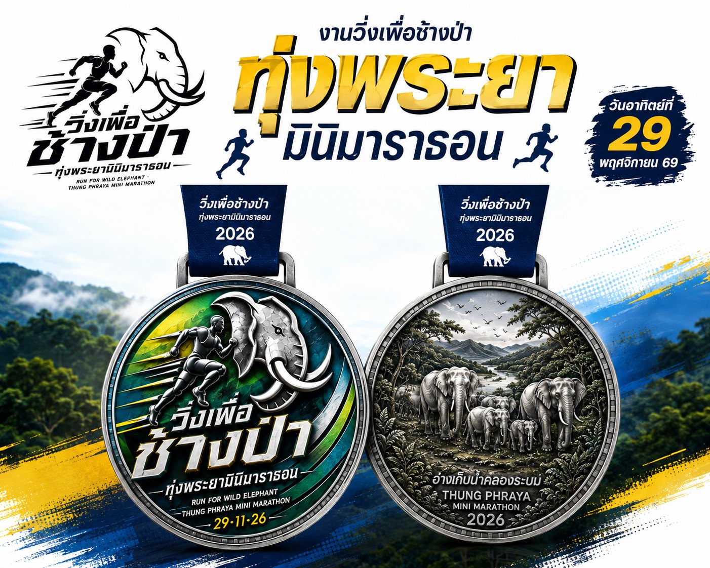 เหรียญวิ่งเพื่อช้างป่า 2026
