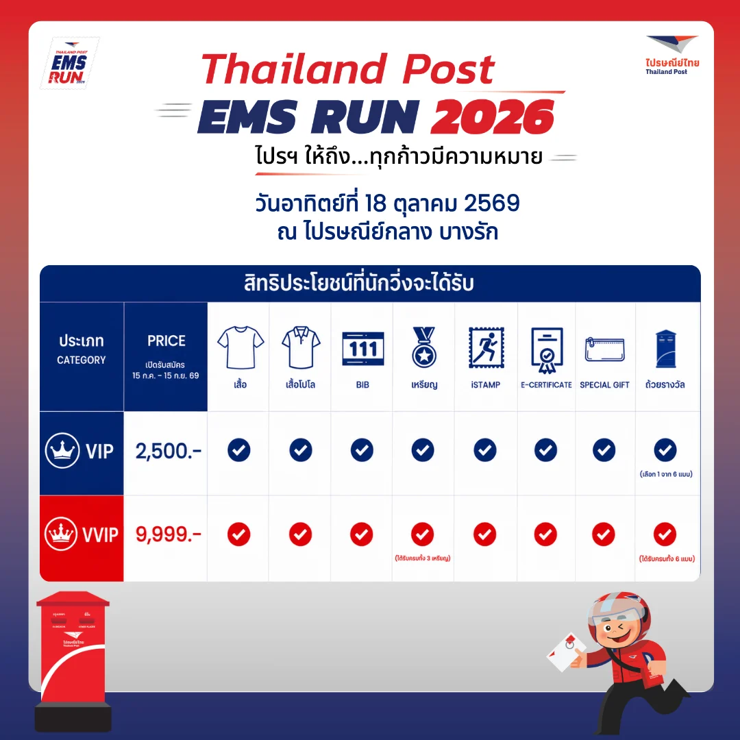 VIP และ VVIP Thailand Post EMS RUN 2026