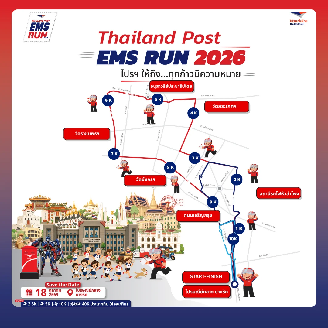 เส้นทางวิ่ง Thailand Post EMS RUN 2026
