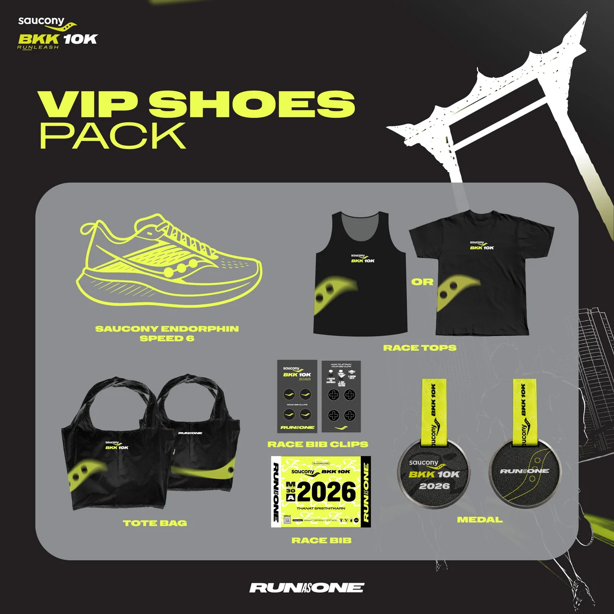 Saucony Bangkok 10K 2026 VIP Shoes Pack