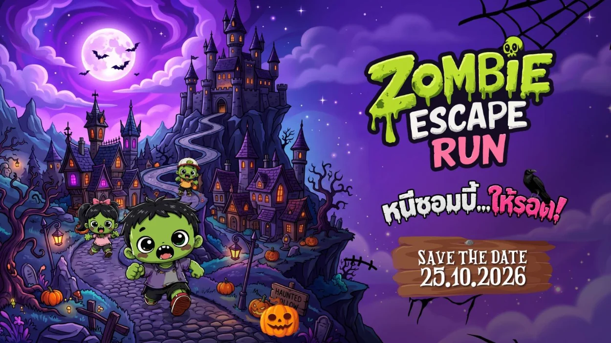 zombie escape run 2026 แบนเนอร์ Zombie Escape Run 2026 สวนหลวง ร.9 25 ต.ค. 2569