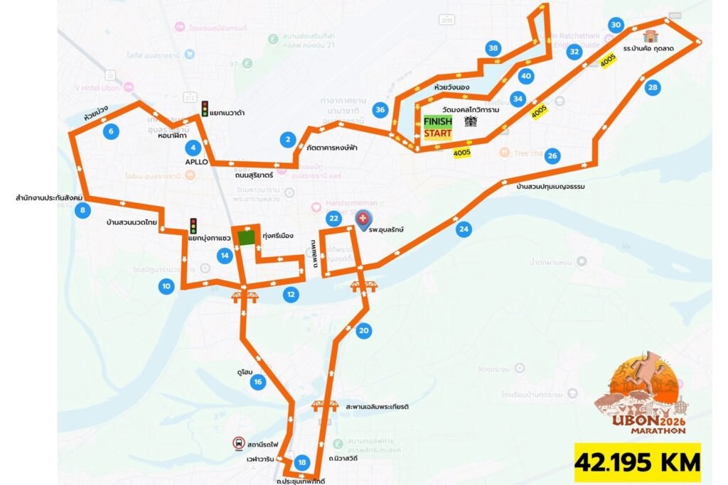 แผนที่เส้นทางมาราธอน 42.195K